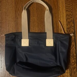Dooney & Bourke Navy Tote with Tan Accents, New Condition